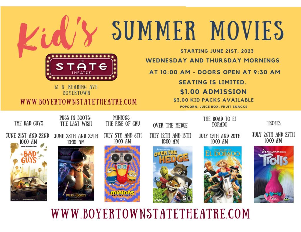 Summer Movies 2023 - Boyertown State Theatre - Your Hometown First Run ...